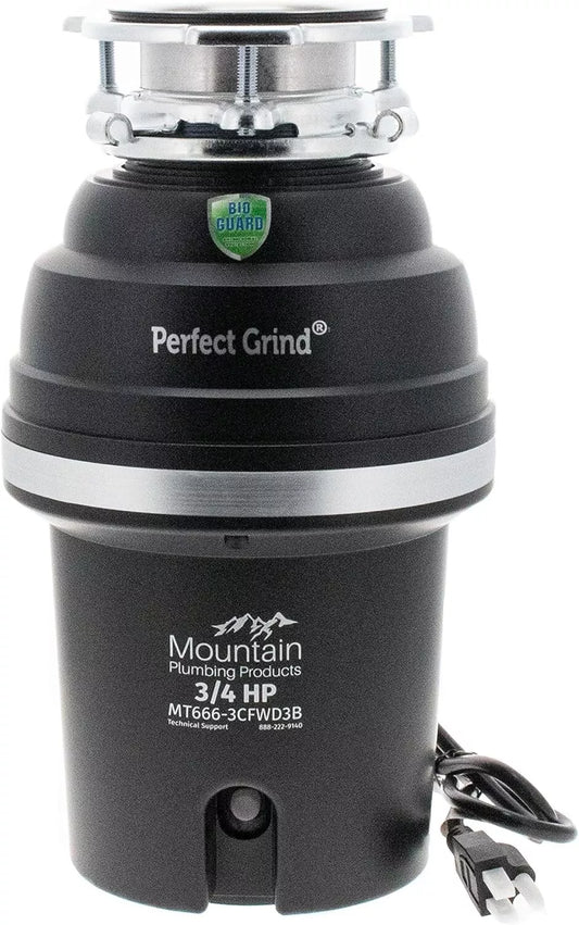 Mountain Plumbing MT666-3CFWD3B Perfect Grind Waste Garbage Disposal, Black