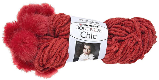 Red Heart Boutique Chic Pimento Yarn - Fun Faux Fur Accents