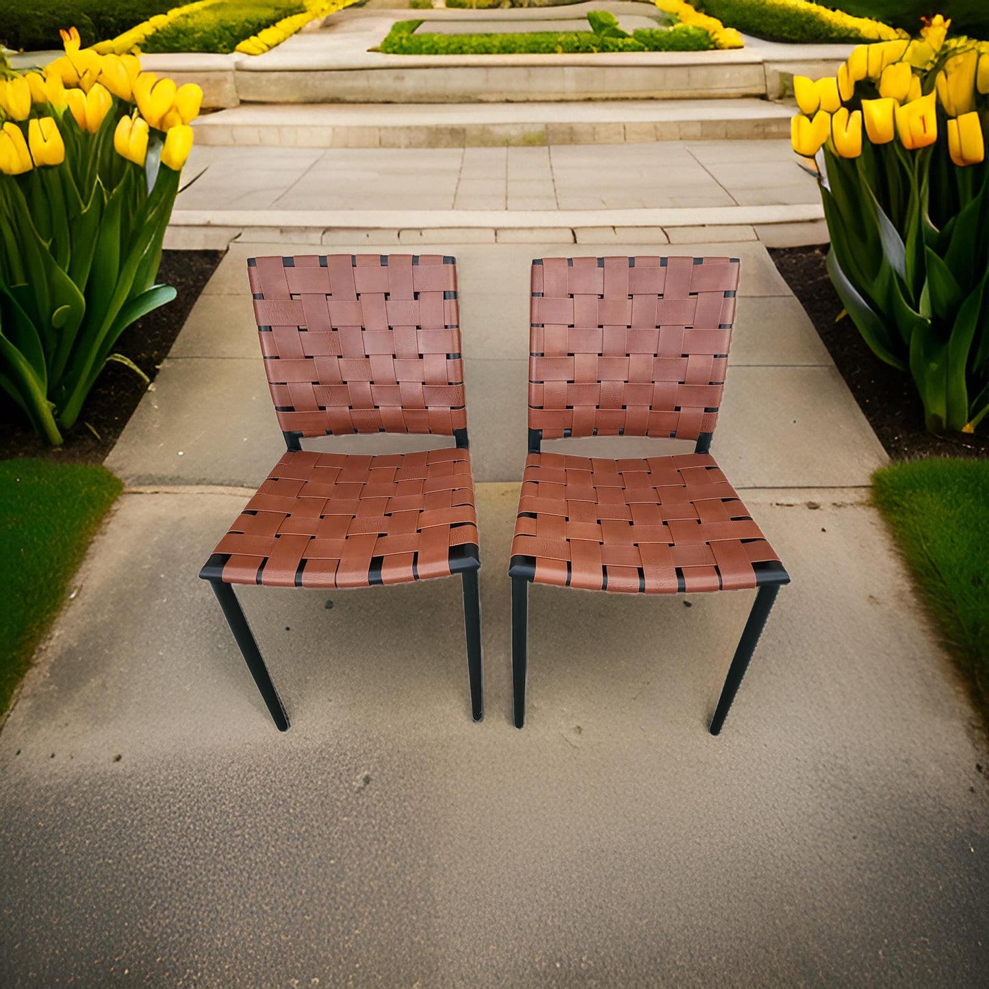 2-Pack Project 62 Wellfleet Armless Dining Chair - Brown Faux Leather