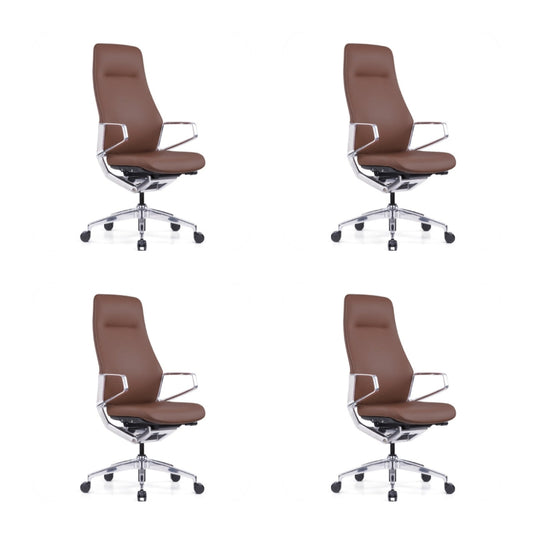 Office Source Veneto Executive High Back Chair - Caramel. Set of 4