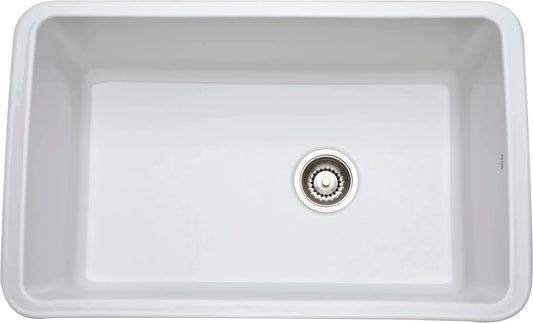 Rohl Allia 6307-00 32" Single Bowl Undermount Fireclay Kitchen Sink - White