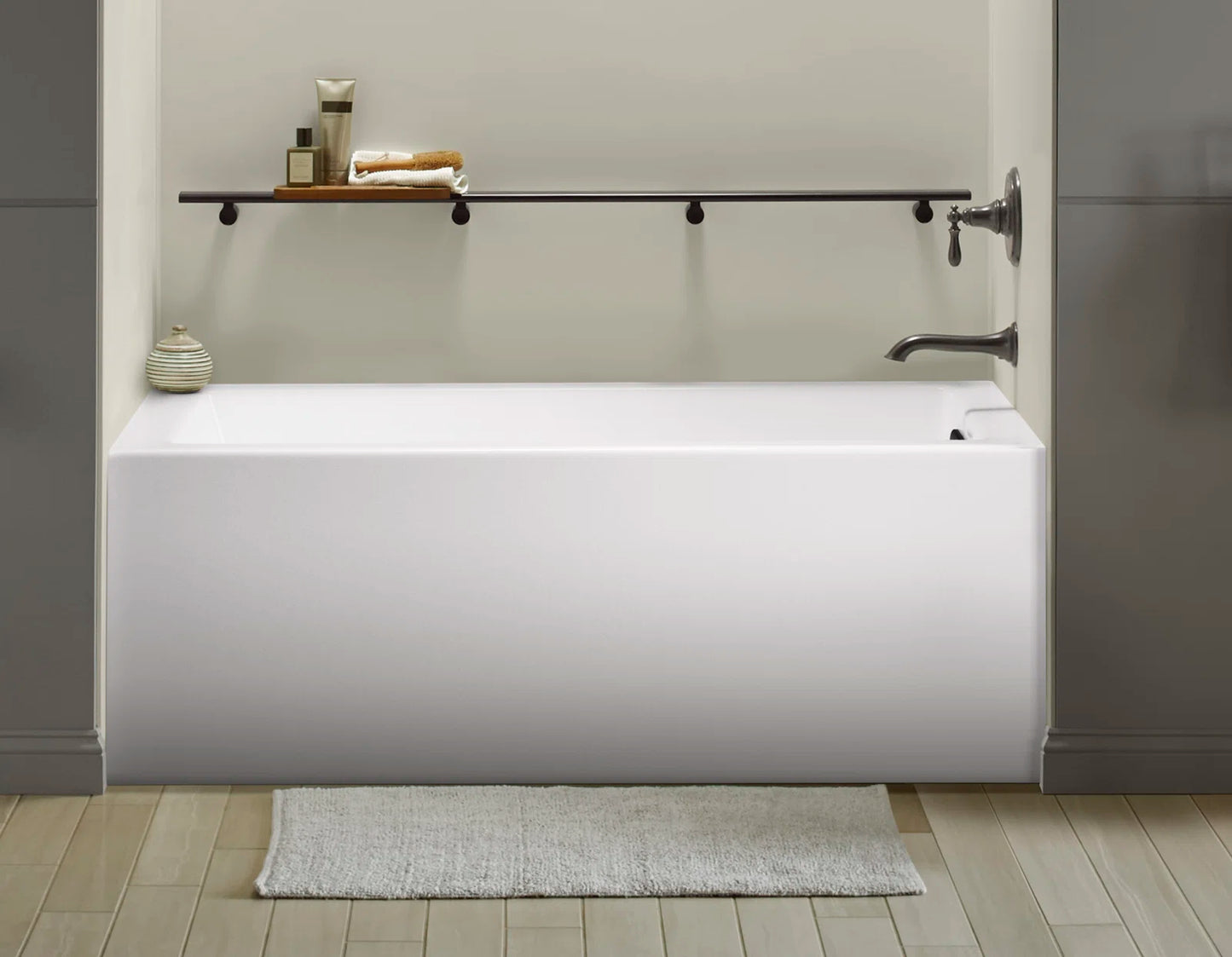 Kohler Underscore 60" Soaking tub for 3 Wall Alcove Installation with Left Drain*Crack*